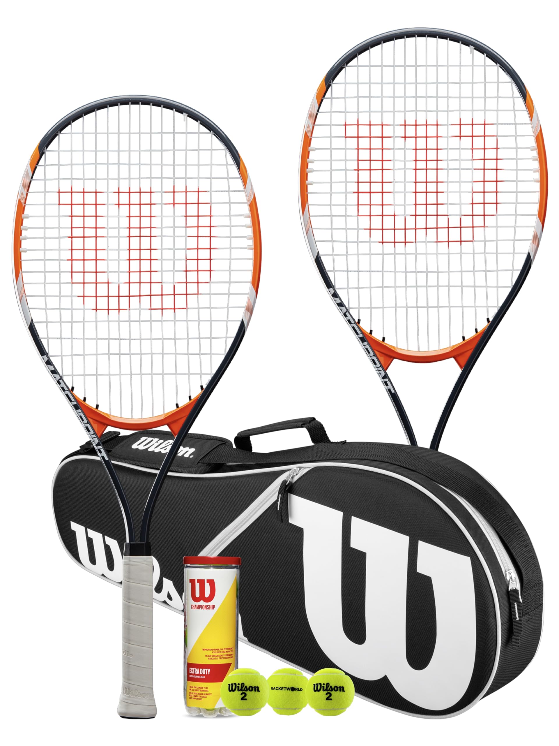 Wilson Fusion XL Tennis Racket Twin Set With Wilson Advantage